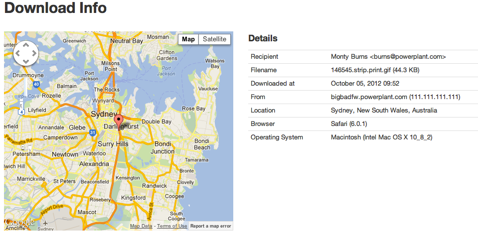 Download Tracking Screenshot